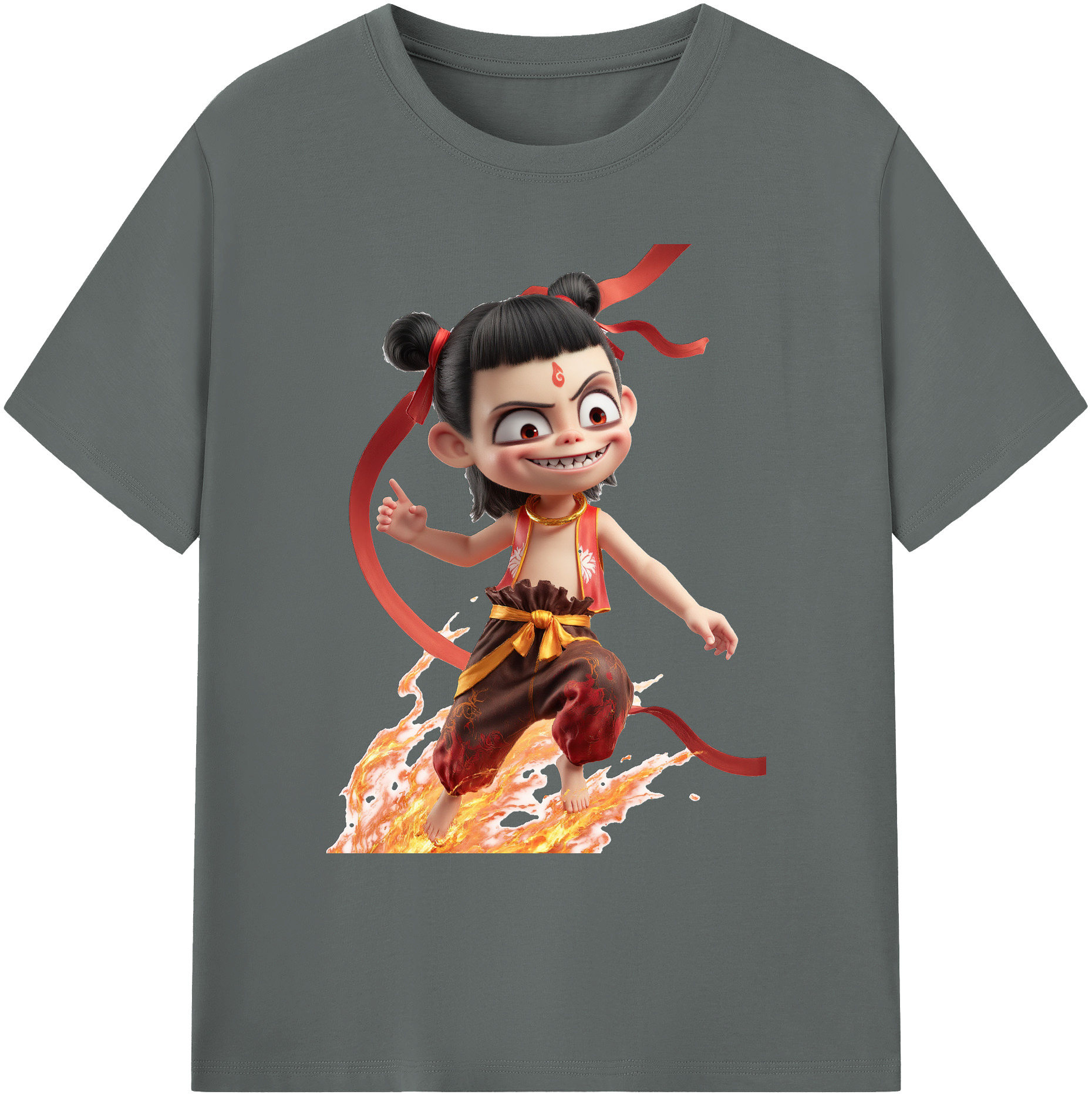 （画像用） Ne Zha 2 ナタ 魔童の大暴れ 綿100％ メンズ半袖Tシャツ｜肌触りやわらか＆通気性